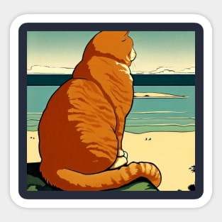 Surfside Kitty Sticker